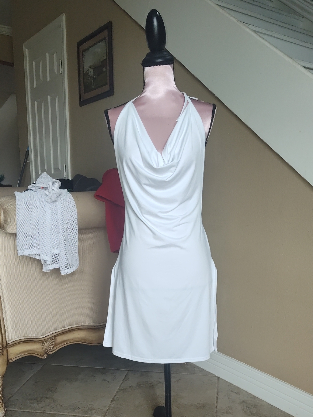 Hustler Hollywood White Cowl Neck Mini Dress